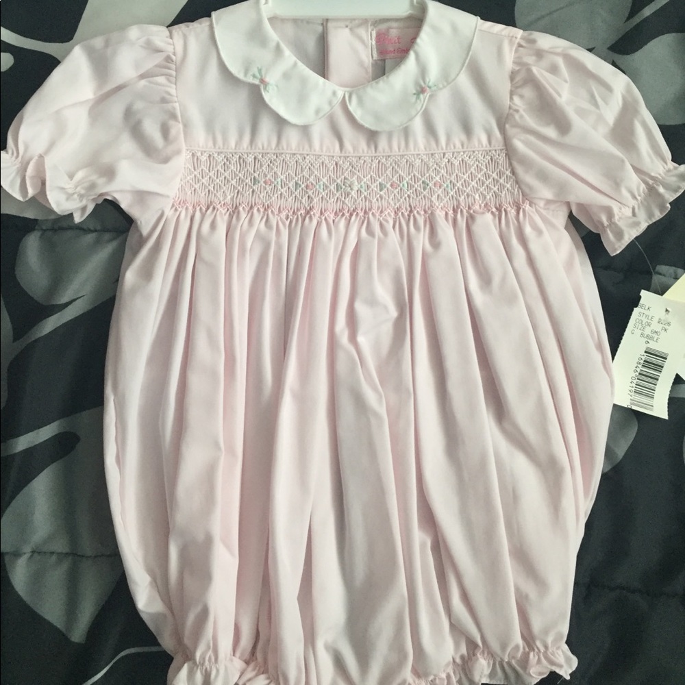 Petit Ami smocked bubble bodysuit NWT